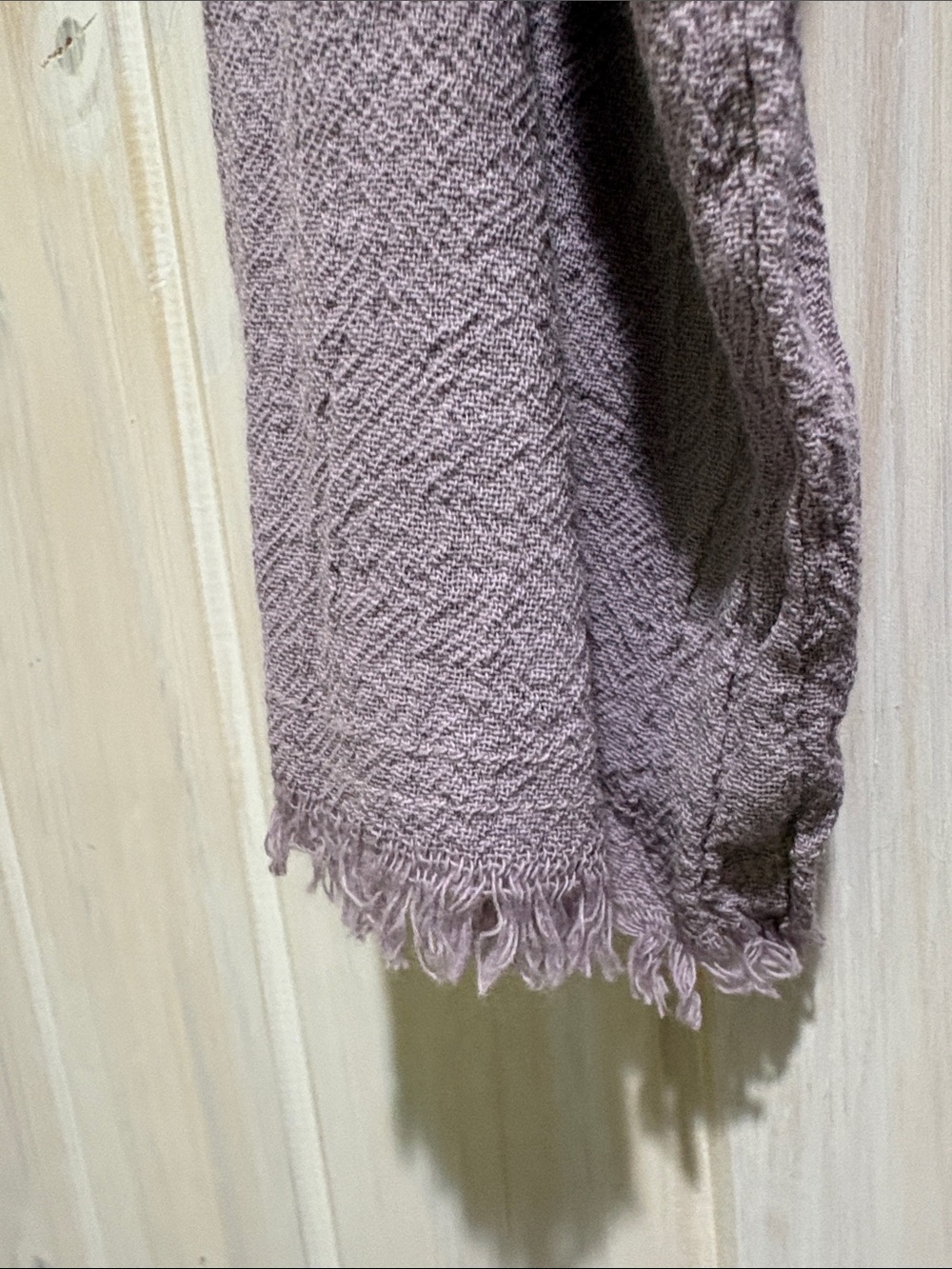 Oh My Gauze! Lavender Frayed Open Front Jacket - Picture 6 of 7